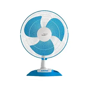 MOS V-Guard Gatimaan High Speed Table Fan for Home | 2100 RPM Motor, 3 Speed Controls | 40cm (400mm) Sweep | 2 Year Warranty (White Blue)
