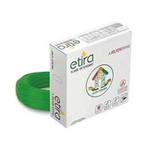 Polycab Etira 90m, 1sqmm. •Heat Resistant •Eco Friendly • PVC Insulated Copper Cable •Energy Saving •Flame Retardant •99.97% Electrolytic Grade Copper •Low Smoke【Green】