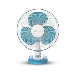 MOS Bajaj Frore Neo Table Fan 400 MM | Table Fans For Home & Office | Aerodynamically Balanced Blades | 100% Copper Motor | High Air Delivery | 3-Speed Control | 2-Yr Warranty 【Blue】