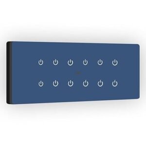 IOTICS Smart Wifi Switch Board: 12 x Switch Module. Touch Control, Remote, App Control. Voice Compatible with Alexa & Assistant. Smart Touch Switch Board For Home Automation (Blue)