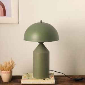 FIG Living Cone Pagen Table Lamp (Grey) | Handmade Modern Design Lampshade | Best for Bedroom, Living Room, Study Room, Home Office | Decorative Night Lamp | (Bulb not Included)