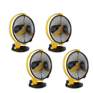 Goldmedal Tristar 225 mm Personal Fan, High Speed, Suitable For Home and Office (Black Yellow) |Pack of 4