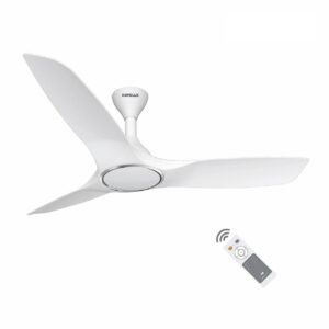 Havells Stealth Air BLDC 1200mm Ceiling Fan| Upto 55% Energy Saving| Silent & Premium| 5 stars Rating| 100% Copper Motor| RF Remote, Memory Backup, Timer| (Pearl White, Pack Of 1)