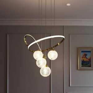 Hanging Lights for Dinging Table, Jhumar/Jhoomer for Home Decoration (Cool, Warm and Natural White) Golden Finish (CH47)