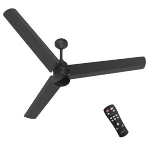 Polycab Silencio Mini 1200mm 5-Star BLDC, Remote Ceiling fan for home | 55% Energy Saving, 100% Copper, High Speed, 25 Speed Setting, Reversable & Timer | 4-yr Warranty【Matt Black】