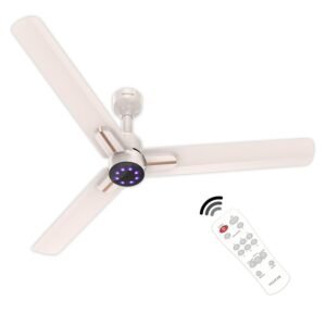 POLYCAB Wizzy Neo LED 1200mm 5-Star BLDC, Remote Ceiling fan for Living Room | 8 Purple LED Speed Indicator | High Air Delivery, 25 Speed Control,Free Installation | 4-yr...